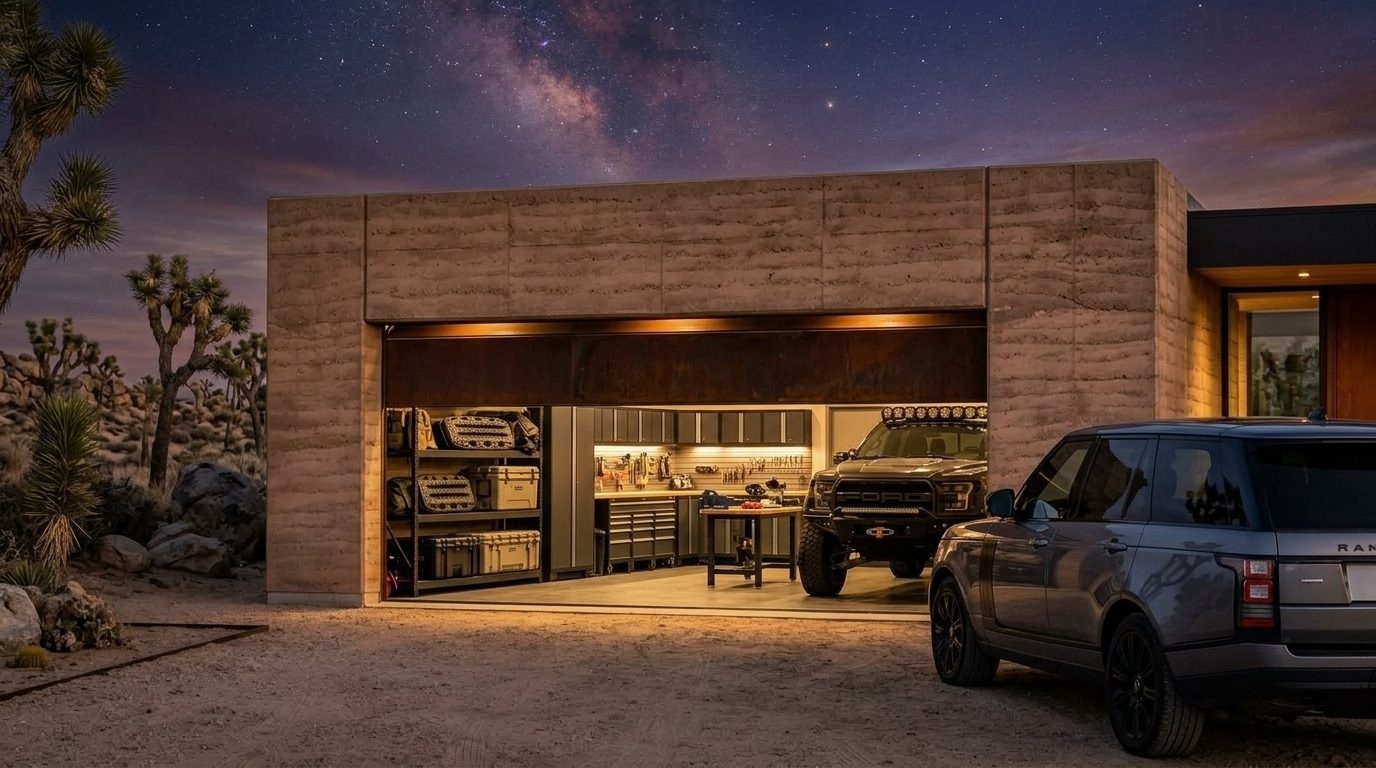 Oscar Garage Door Services Garage Door Gliding Open Revealing Warm Illuminated Interior